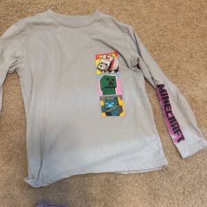 Minecraft 2 pc Kids Light Gray Long Sleeve Shirt